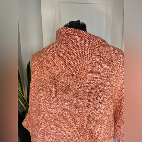 CAbi Foldover Orange Pullover Sweater drop sleeve - Picture 5 of 14